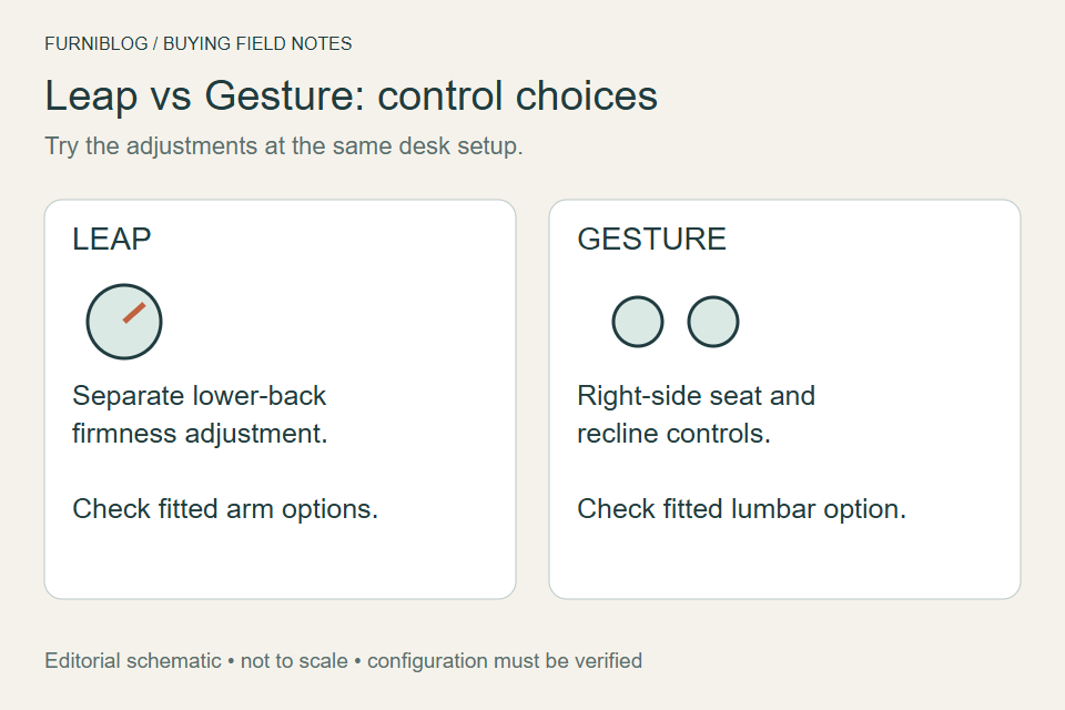Steelcase Leap vs Gesture: Controls, Arms and Fit Compared