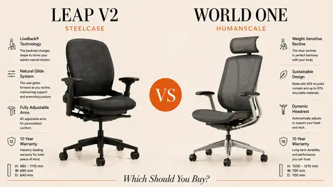 Steelcase Leap V2 vs Humanscale World One: Which Should You Buy?