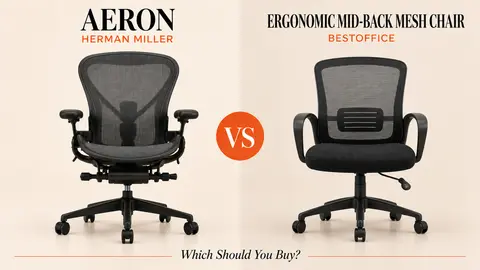 Herman Miller Aeron vs BestOffice Ergonomic Mid-Back Mesh Chair: Which Should You Buy?